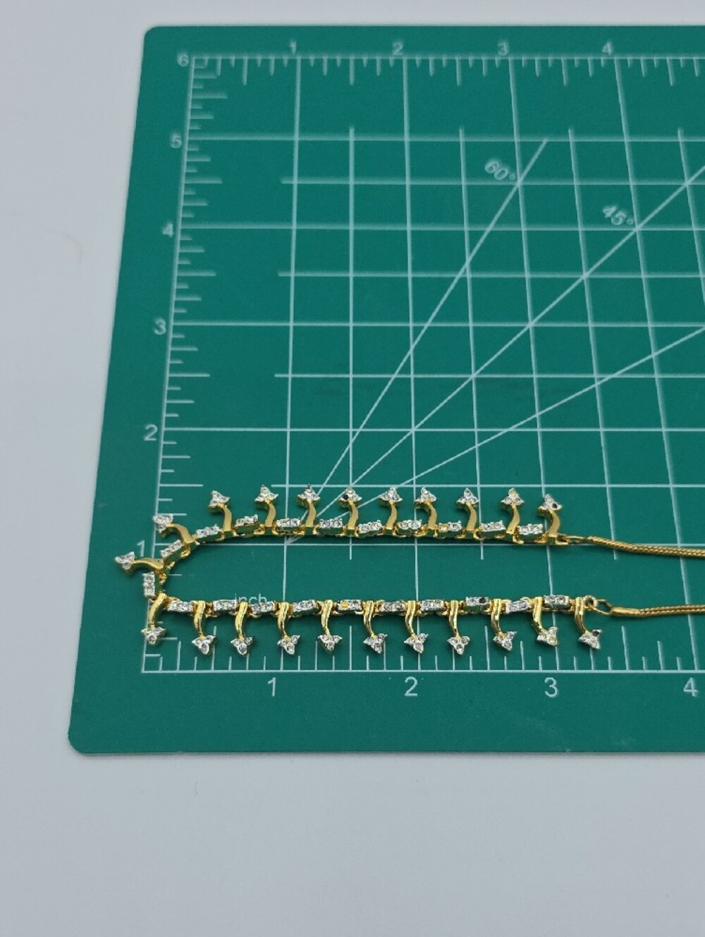 ZAVERI PEARLS Gold-Tone Necklace with Clear Stone Drops - Picture 9 of 13